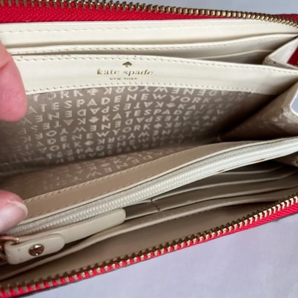 KATE SPADE | Ace Of Spades Red And White Zip Around Wallet
